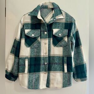 Green check flannel shirt/shacket